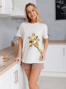 Домашний костюм ЖК 006 (молочный+какао (жираф))